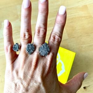 Kendra Scott Naomi silver drusy ring like new